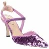 FENDI Colibri Lite Sequin Silk & Leather Slingback Pump Women Pumps