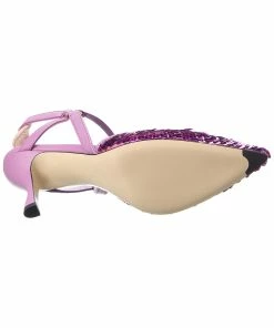 FENDI Colibri Lite Sequin Silk & Leather Slingback Pump Women Pumps -Fendi Sales Store 1313528505 RLLZ 4