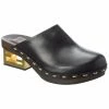 FENDI Leather Mule Women Slides & Mules