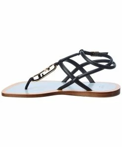 FENDI O'Lock Leather Sandal Women Flat Sandals -Fendi Sales Store 1313539231 RLLZ 2
