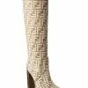 FENDI Cut FF Chenille Knee-High Boot Women Boots
